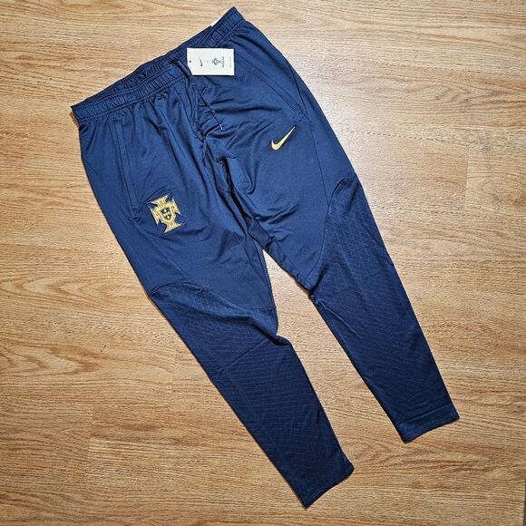 Nike Portugal Cristiano Ronaldo CR7 Soccer Track Pants Joggers Navy Blue Gold L - Picture 2 of 11